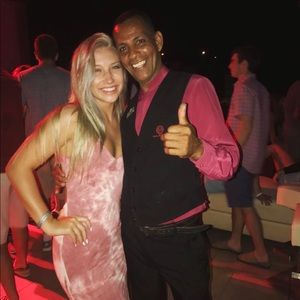 Light Pink and White Tie-Dye Dress